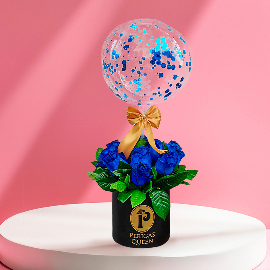 BOX DE ROSAS AZULES