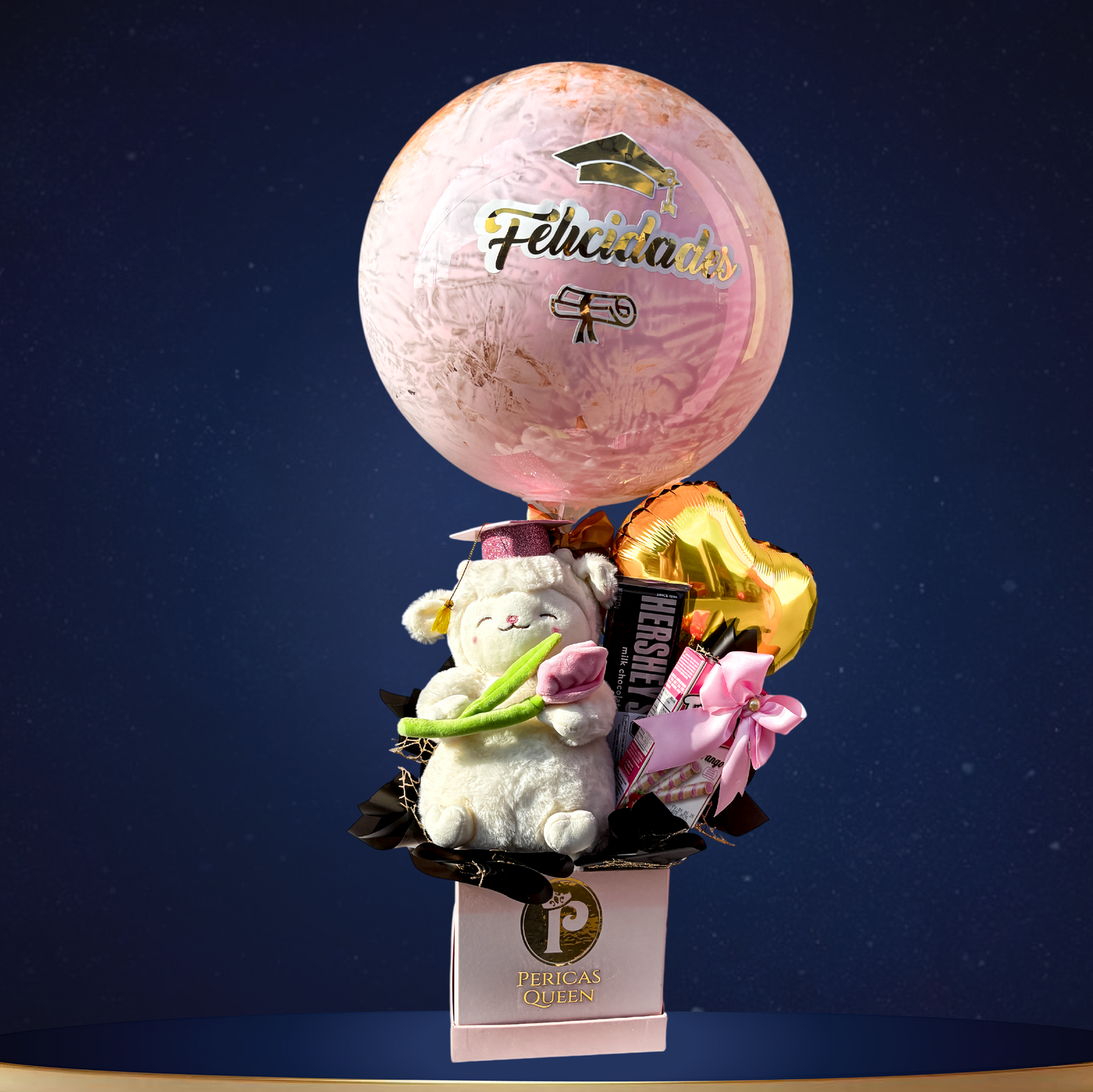 Pink Lamb Graduation Box